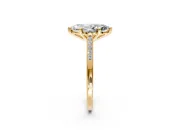 Solitaire Engagement Ring Setting for Marquise Center with Channel Accents and Prong Head in Yellow Gold