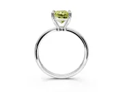 Minimalist Solitaire Engagement Ring Setting for Fancy Yellow Radiant Cut Center with Thin Band and Prong Head in Sterling Silver