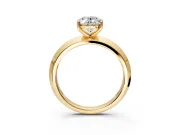 Solitaire Engagement Ring Setting for Oval Center with Wide Knife Ridge Band and Prong Head in Yellow Gold