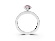 Solitaire Engagement Ring Setting for Fancy Pink Marquise Center with Channel Baguette Band and Prong Head in White Gold