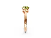 Solitaire Engagement Ring Setting for Fancy Yellow Round Cut Center with Plain Bypass Twist Band and Prong Head in Rose Gold