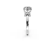 Floral Engagement Ring Setting for Round Cut Center with Marquise Cluster Shoulders and Prong Head in Platinum