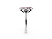 Solitaire Engagement Ring Setting for Fancy Pink Marquise Center with Knife Ridge Band and Claw Prong Head in White Gold