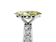 Solitaire Engagement Ring Setting for Fancy Yellow Marquise Center with Channel-Set Accents and Prong Head in Platinum
