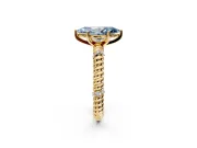 Rope Engagement Ring Setting for Fancy Blue Marquise Center with Accent Shoulders and Prong Head in Yellow Gold