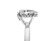 Solitaire Engagement Ring Setting for Pear-Shaped Center with Fine Wire Band and Prong Head in Sterling Silver
