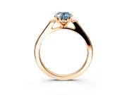 Solitaire Engagement Ring Setting for Fancy Blue Oval Center with Channel Accents and Prong Head in Rose Gold