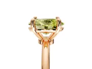 Minimalist Solitaire Engagement Ring Setting for Fancy Yellow Oval Center with Thin Band and Prong Head in Rose Gold