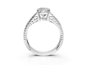Split Shank Engagement Ring Setting for Cushion Cut Center with Pave Split Shank and Prong Head in Platinum