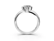 Tension Engagement Ring Setting for Heart-Shaped Center with Wide Flat Band and Tension Head in Sterling Silver