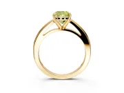 Solitaire Engagement Ring Setting for Fancy Yellow Cushion Cut Center with Flat-Sided Plain Band and Prong Head in Yellow Gold