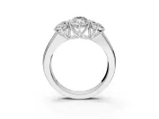 3 Stone Engagement Ring Setting for Marquise Center with Raised Basket Heads and Prong Head in Sterling Silver