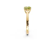 Solitaire Engagement Ring Setting for Fancy Yellow Cushion Cut Center with Open Cathedral Shoulders and Prong Head in Yellow Gold
