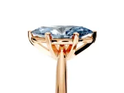 Solitaire Engagement Ring Setting for Fancy Blue Marquise Center with Knife Ridge Band and Claw Prong Head in Rose Gold