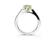 Solitaire Engagement Ring Setting for Fancy Yellow Cushion Cut Center with Channel Accents and Prong Head in Platinum