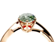 Solitaire Engagement Ring Setting for Fancy Green Marquise Center with Plain Bypass Twist Band and Prong Head in Rose Gold