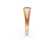 Tension Engagement Ring Setting for Round Cut Center with Wide Tapered Band and Tension Head in Rose Gold