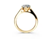 Solitaire Engagement Ring Setting for Heart-Shaped Center with Channel Accents and Prong Head in Yellow Gold