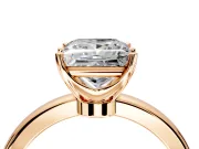Solitaire Engagement Ring Setting for Princess Cut Center with Plain Band and Tulip Prong Head in Rose Gold