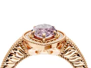 Milgrain Halo Engagement Ring Setting for Fancy Pink Marquise Center with Pave Band and Prong Head in Rose Gold