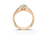 Split Shank Engagement Ring Setting for Pear-Shaped Center with Pave Split Shank and Prong Head in Rose Gold