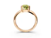 Tension Engagement Ring Setting for Fancy Yellow Radiant Cut Center with Wide Flat Band and Tension Head in Rose Gold