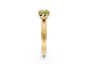 Solitaire Engagement Ring Setting for Fancy Yellow Cushion Cut Center with Wide Knife Ridge Band and Prong Head in Yellow Gold