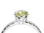 Solitaire Engagement Ring Setting for Fancy Yellow Marquise Center with Large Accents and Prong Head in White Gold