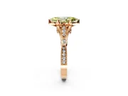 Solitaire Engagement Ring Setting for Fancy Yellow Marquise Center with Marquise and Bezel Accents and Prong Head in Rose Gold