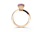 Solitaire Engagement Ring Setting for Fancy Pink Round Cut Center with Plain Band and Tulip Prong Head in Rose Gold