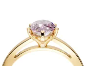 Solitaire Engagement Ring Setting for Fancy Pink Marquise Center with Basket Rail and Prong Head in Yellow Gold