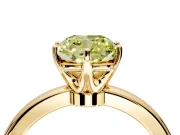 Solitaire Engagement Ring Setting for Fancy Yellow Cushion Cut Center with Plain Band and Tulip Prong Head in Yellow Gold