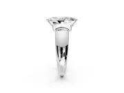 Tension Engagement Ring Setting for Marquise Center with Wide Flat Band and Tension Head in White Gold