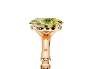 Solitaire Engagement Ring Setting for Fancy Yellow Oval Center with Bamboo Band and Prong Head in Rose Gold