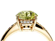 Solitaire Engagement Ring Setting for Fancy Yellow Round Cut Center with Channel-Set Accent Band and Prong Head in Yellow Gold