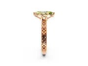 Solitaire Engagement Ring Setting for Fancy Yellow Marquise Center with Milgrain X Pattern Band and Prong Head in Rose Gold