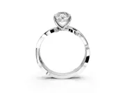 Solitaire Engagement Ring Setting for Marquise Center with Pave and Plain Crossover Band and Prong Head in Sterling Silver