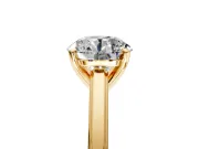 Solitaire Engagement Ring Setting for Round Cut Center with Flat-Sided Plain Band and Prong Head in Yellow Gold