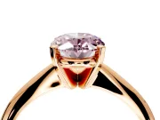 Solitaire Engagement Ring Setting for Fancy Pink Oval Center with Knife Ridge Band and Claw Prong Head in Rose Gold