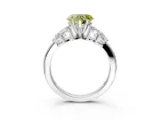 Leaf Cluster Engagement Ring Setting for Fancy Yellow Heart-Shaped Center with Marquise Accents and Prong Head in Platinum
