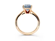 Solitaire Engagement Ring Setting for Fancy Blue Princess Cut Center with Knife Ridge Band and Claw Prong Head in Rose Gold