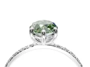 Solitaire Engagement Ring Setting for Fancy Green Marquise Center with Pave Accents and Prong Head in White Gold