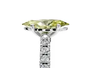 Solitaire Engagement Ring Setting for Fancy Yellow Marquise Center with Single Row Accent Band and Prong Head in Sterling Silver