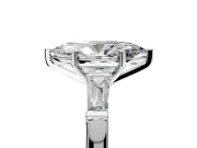 3 Stone Engagement Ring Setting for Marquise Center with Tapered Baguettes, Plain Band and Prong Head in Platinum