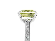 Solitaire Engagement Ring Setting for Fancy Yellow Princess Cut Center with Channel Accents and Prong Head in Platinum