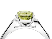 Solitaire Engagement Ring Setting for Fancy Yellow Radiant Cut Center with Channel Accents and Prong Head in Platinum