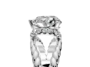 Halo Engagement Ring Setting for Heart-Shaped Center with Rope Twist Split Shank and Prong Head in Platinum