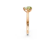 Solitaire Engagement Ring Setting for Fancy Yellow Heart-Shaped Center with Narrow Cathedral Band and Prong Head in Rose Gold
