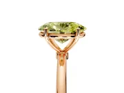Solitaire Engagement Ring Setting for Fancy Yellow Oval Center with Straight Thin Band and Prong Head in Rose Gold