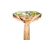 Solitaire Engagement Ring Setting for Fancy Yellow Marquise Center with Engraved Milgrain Band and Prong Head in Rose Gold